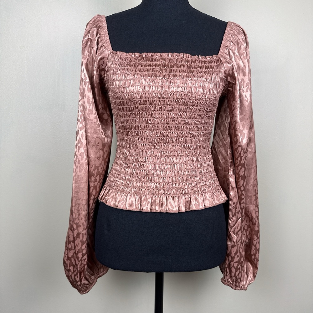 Peach Love California Mauve Smocked Blouse
